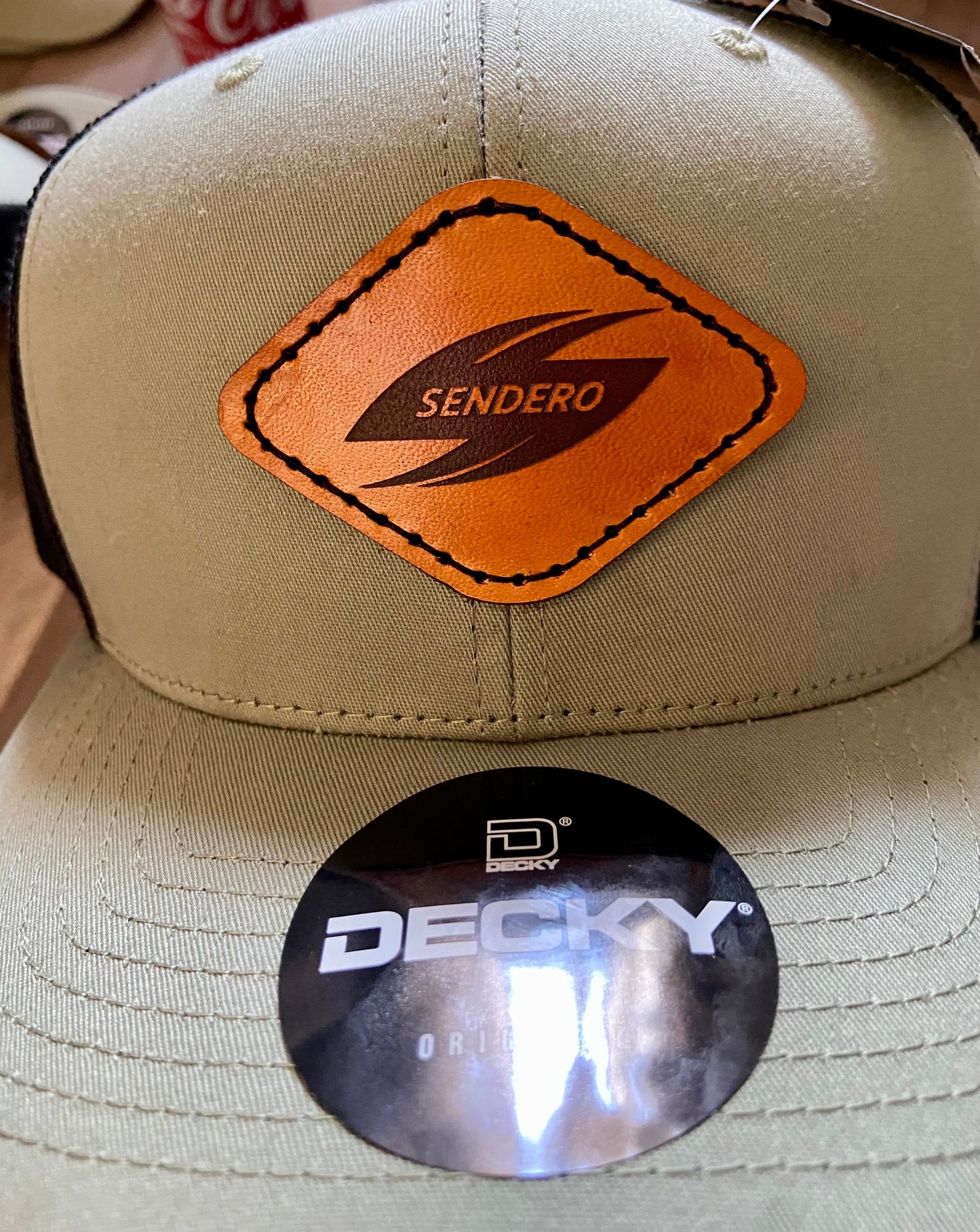 Stitch-On Leather Patch on Decky Hat