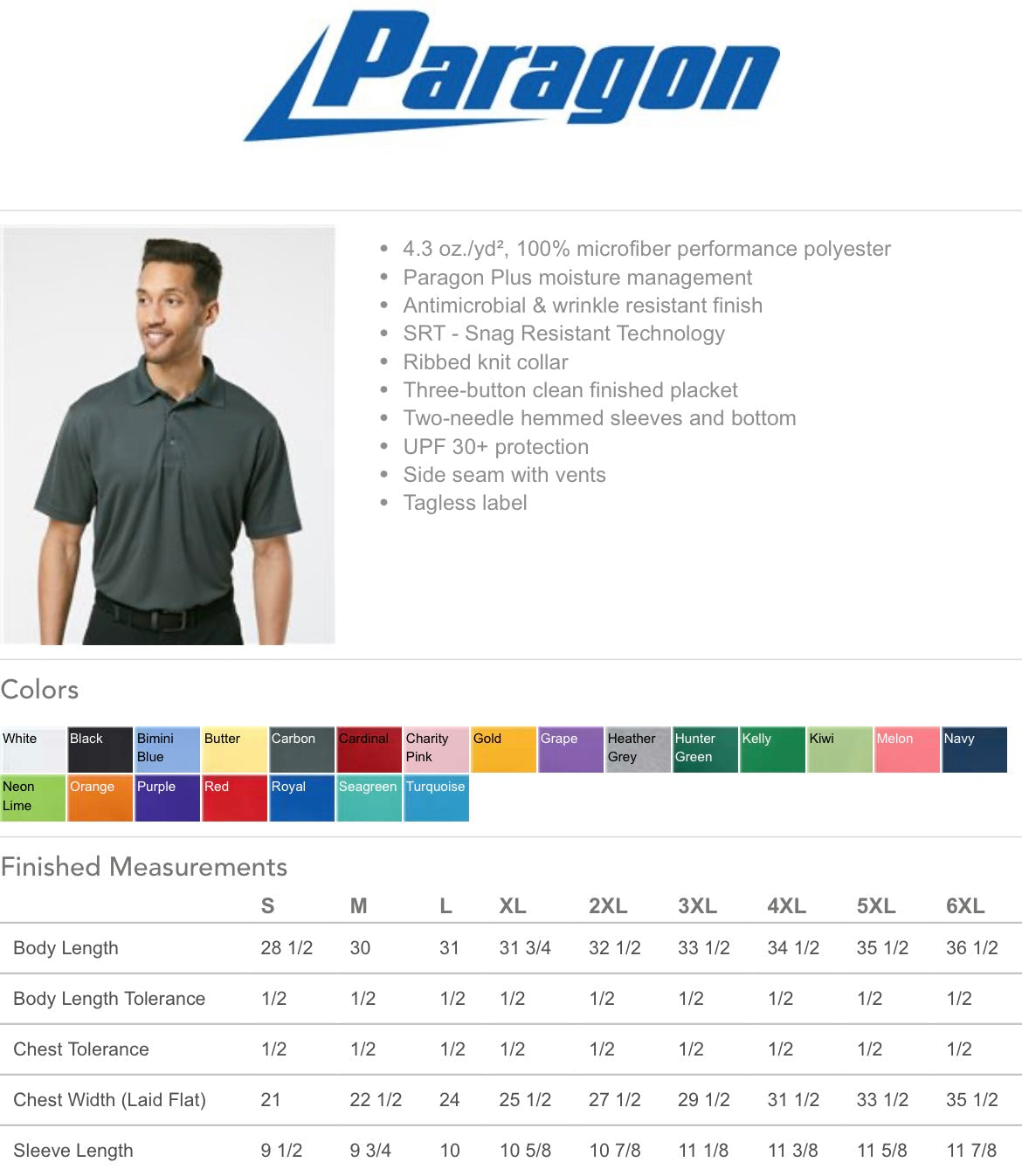 Paragon Saratoga Performance Mini Mesh Polo